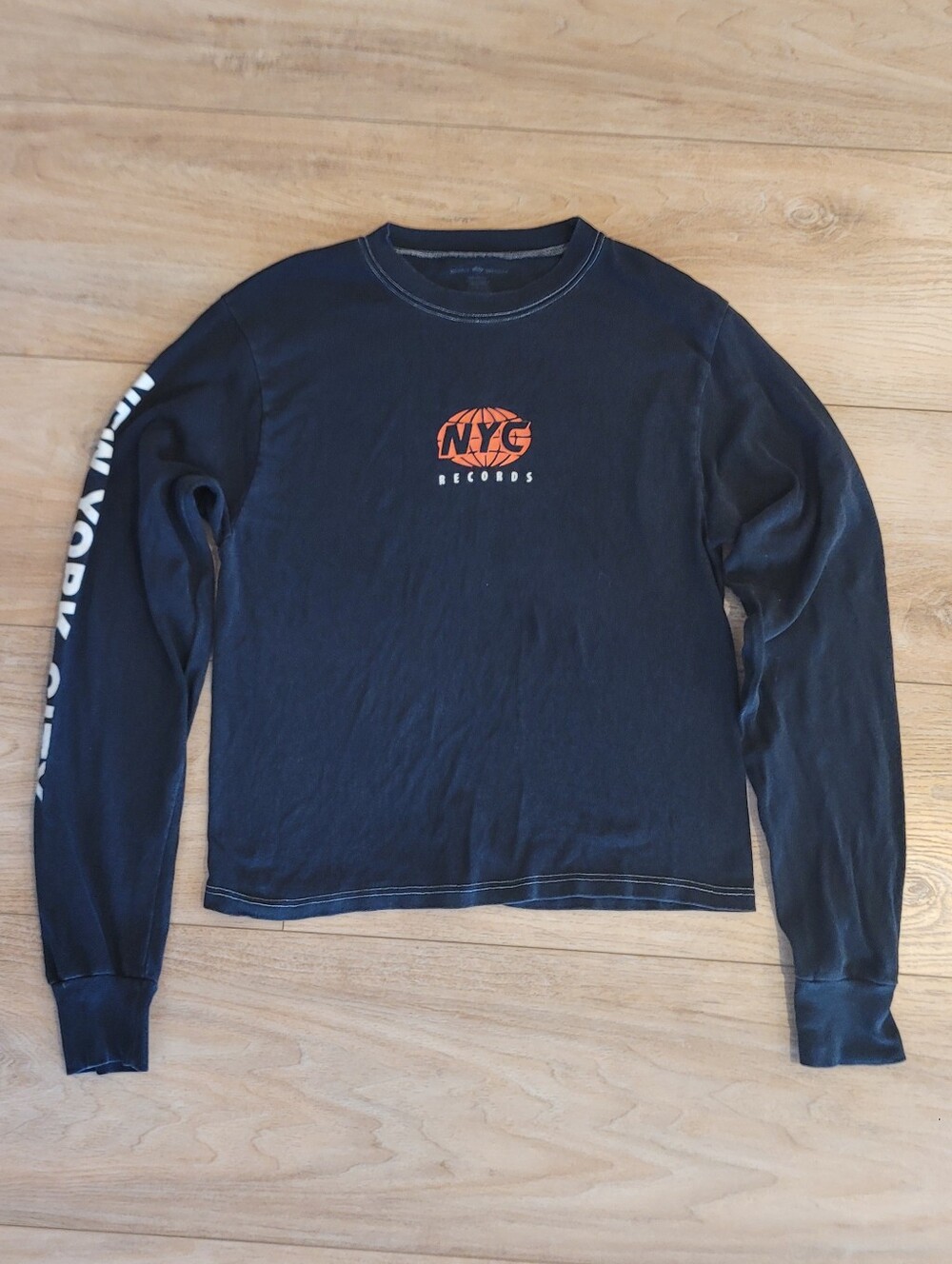 NYC Records Black Long Sleeve Graphic Tee